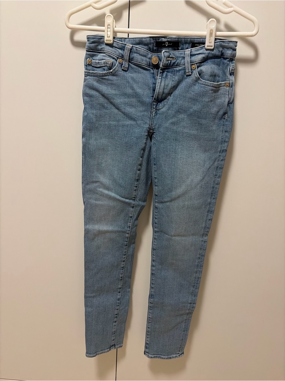 7 For All Mankind High-Rise Light Wash Skinny Jeans - Pyper